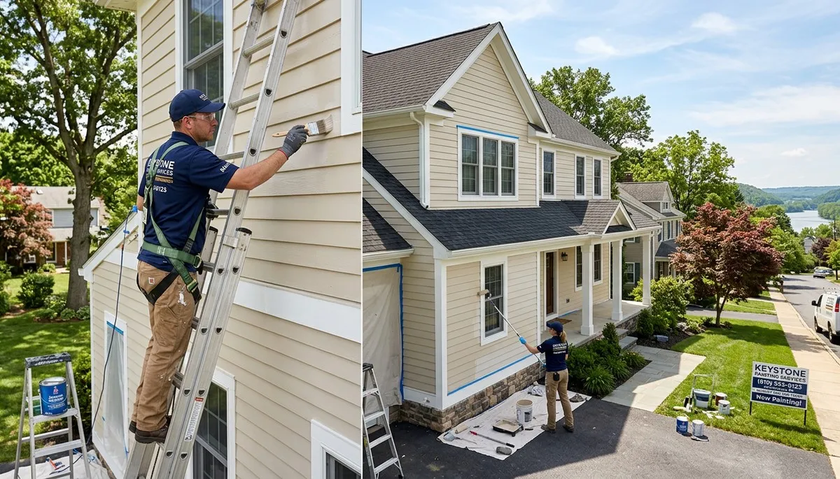 Professional house painting service in Easton PA showcasing freshly painted home exterior
