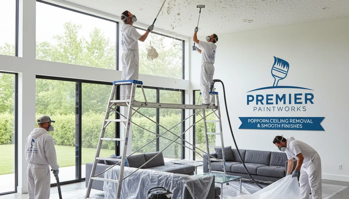 Professional popcorn ceiling removal service by house painters in Easton, PA interior room